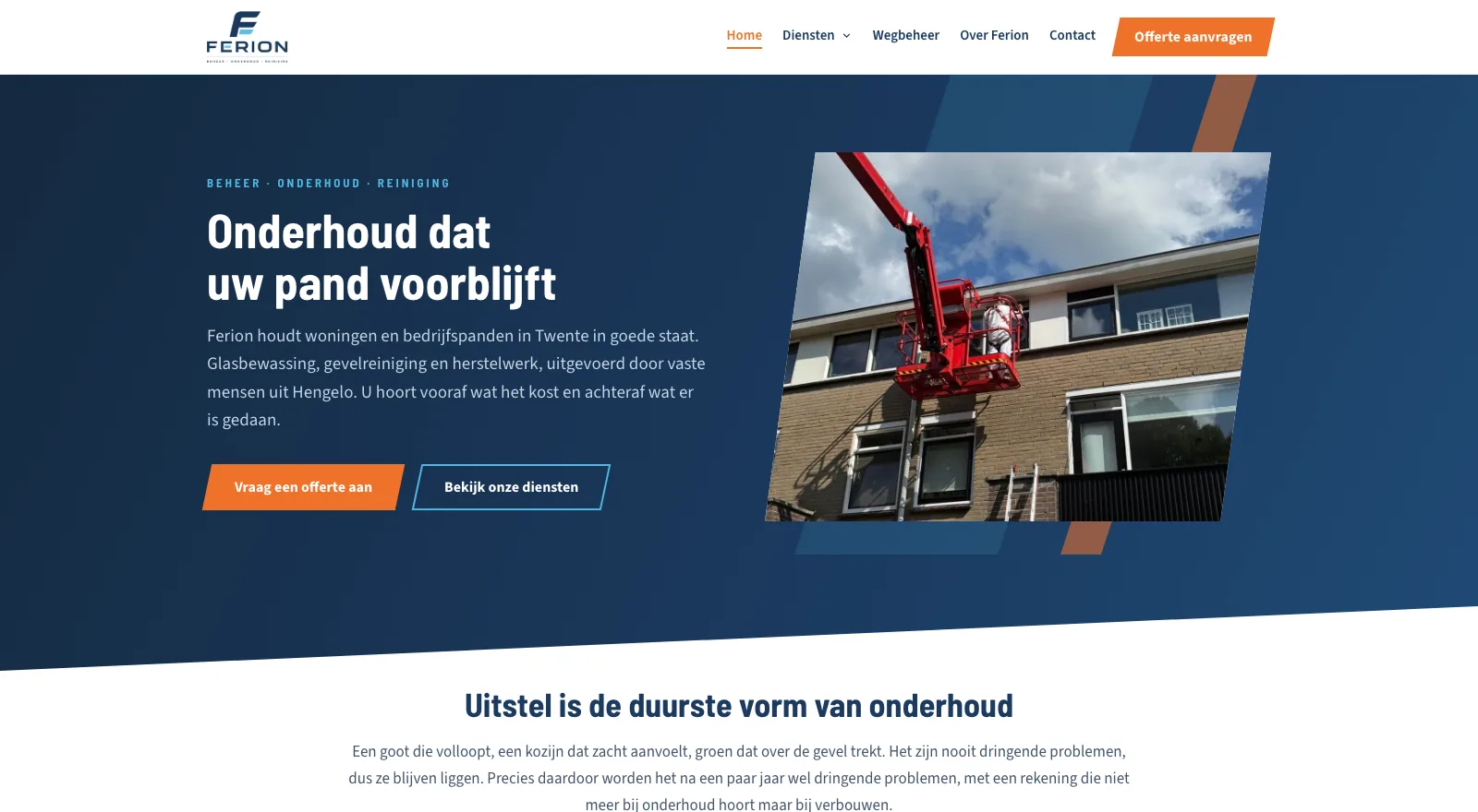 Website van Feriongroep, gebouwd door FayLux Media